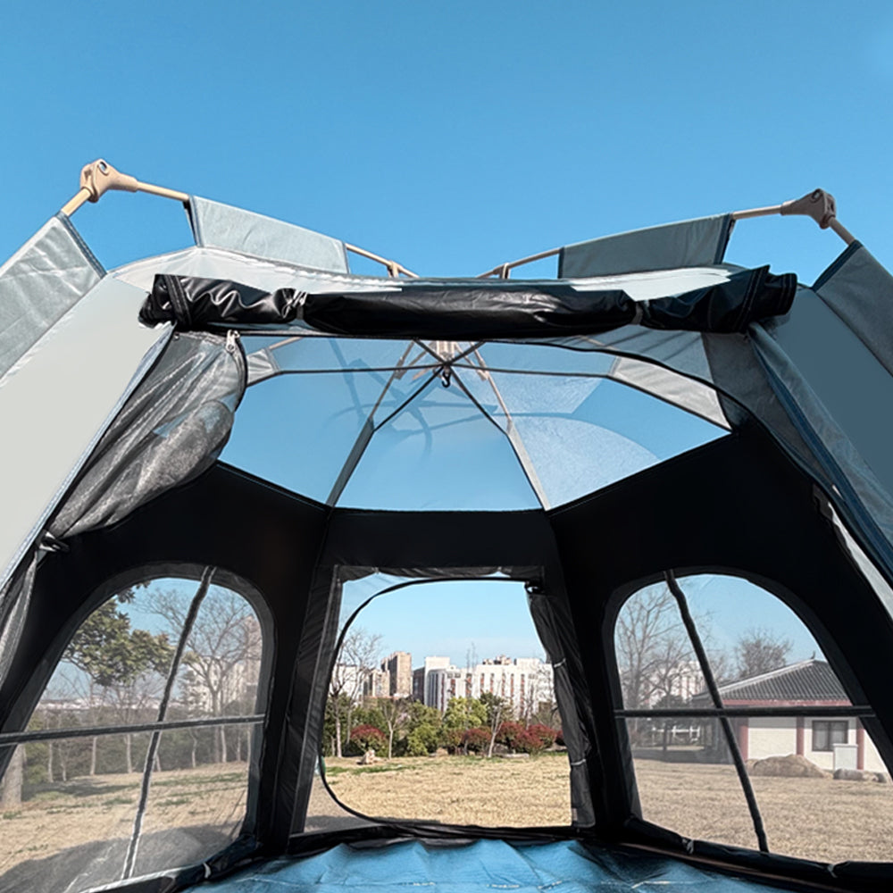 2 - Automatic Hexagonal Silver Camping Tent