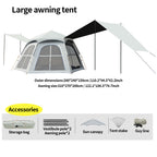 2 - Automatic Hexagonal Silver Camping Tent