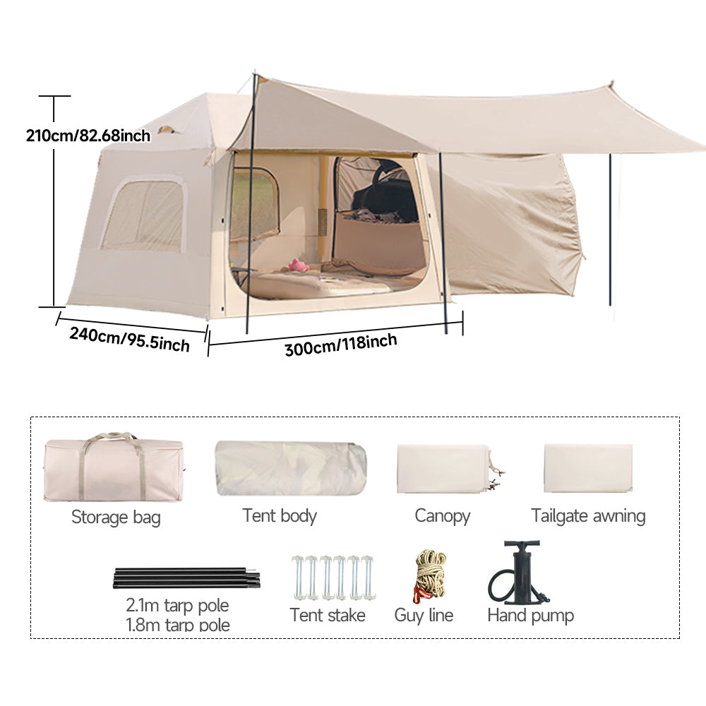 Extended 12X Three U shaped door partitions Double small skylight support rod canopy