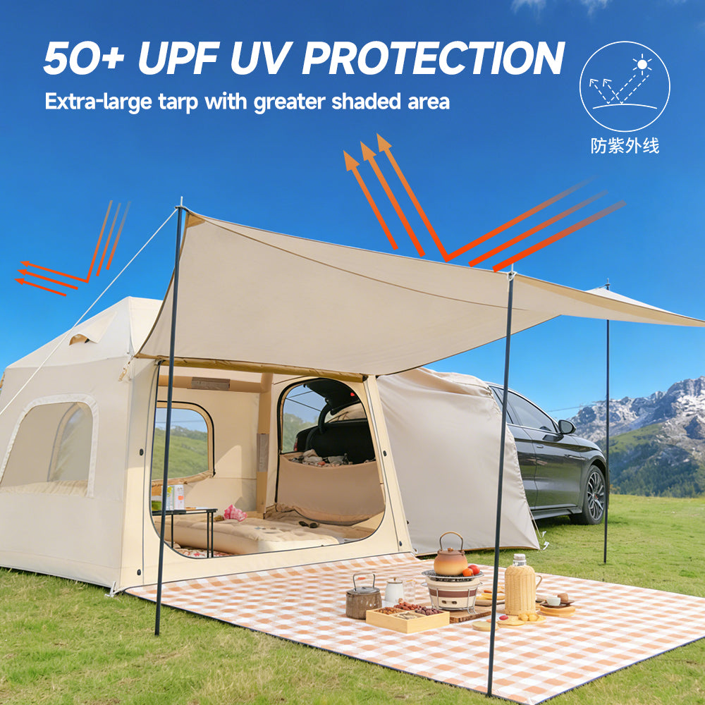 Extended 12X Three U shaped door partitions Double small skylight support rod canopy