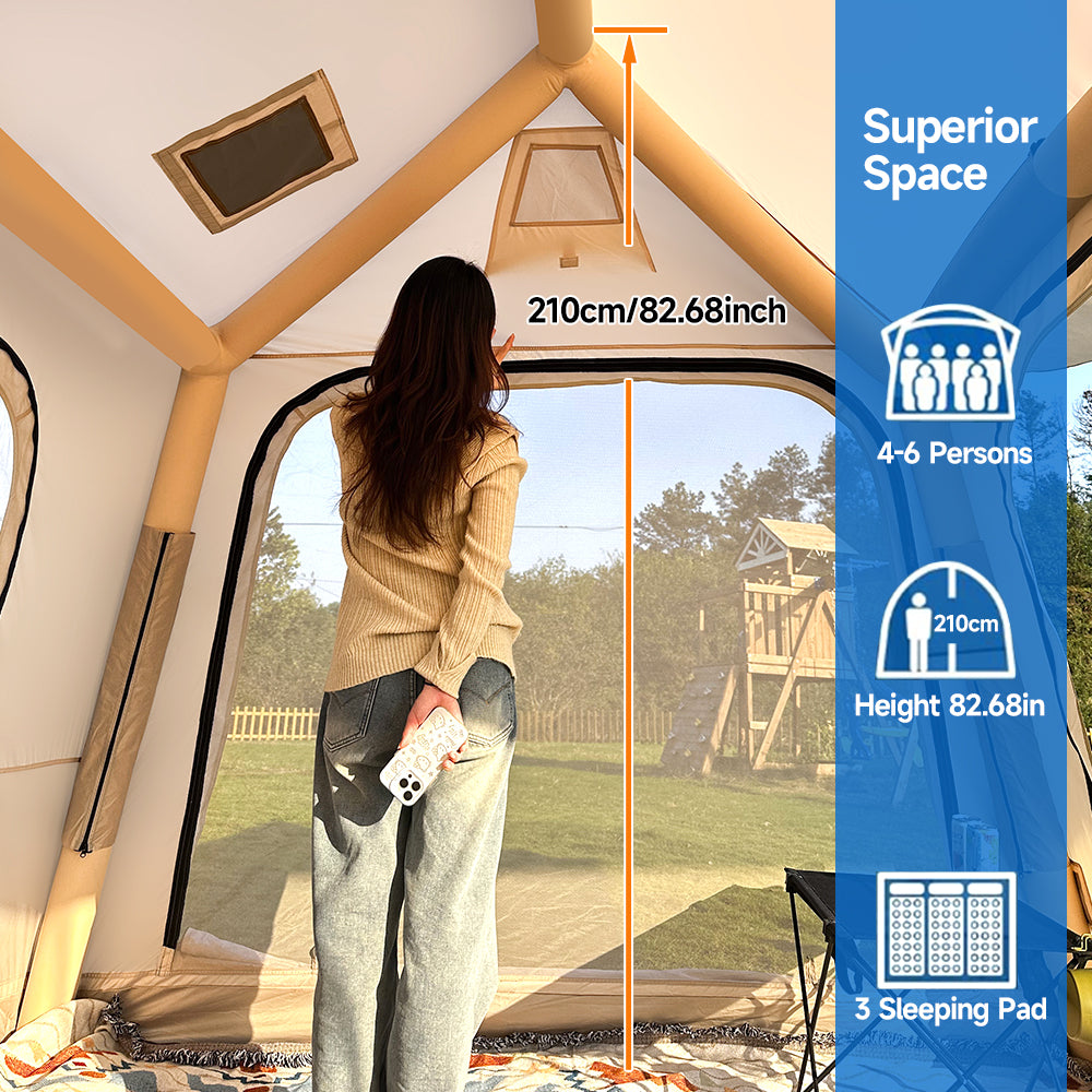 Extended 12X Three U shaped door partitions Double small skylight support rod canopy